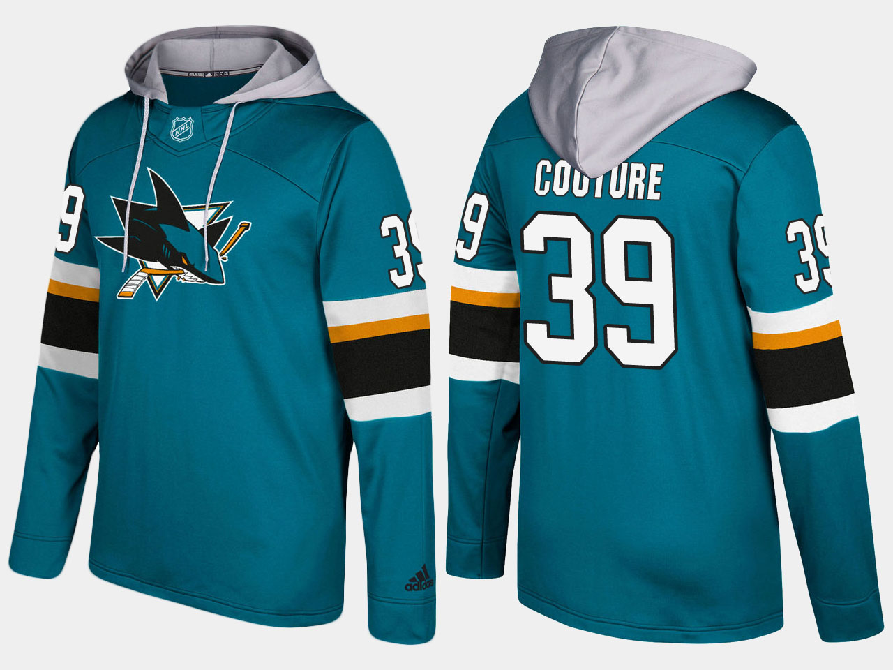 NHL Men San Jose sharks 39 logan couture blue hoodie